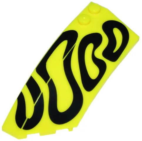 Wedge 8 x 3 x 2 Open Left with 1 Black Squiggly Line and 3 Shapes Pattern