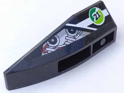 Wedge 6 x 2 Inverted Left with Number 21 Pattern (Sticker) - Set 8863