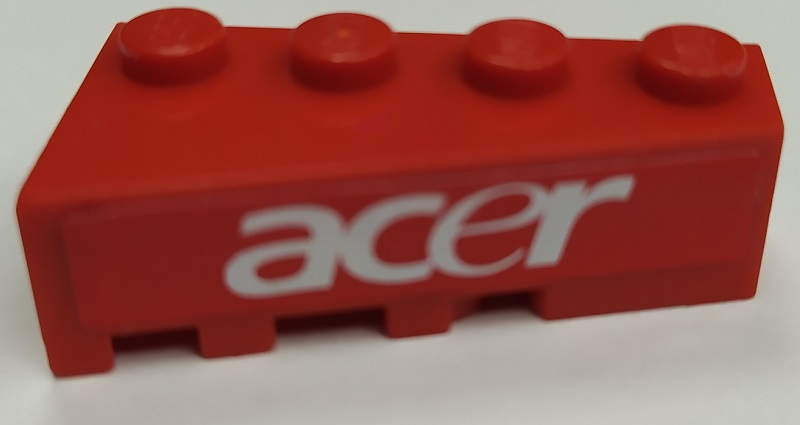 Wedge 4 x 2 Right with White 'acer' Pattern (Sticker) - Set 8142-1