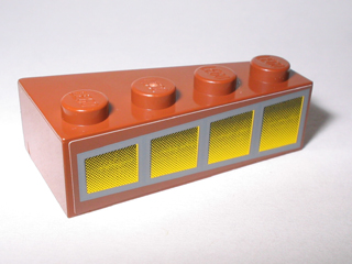 Wedge 4 x 2 Left with 4 Yellow Windows Pattern (Sticker) - Set 10144