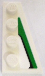 Wedge, Plate 4 x 2 Right with Black and Green Pattern (Sticker) - Set 8898