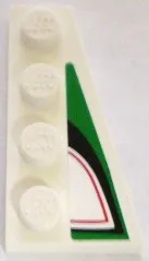 Wedge, Plate 4 x 2 Right with Angled Red, Black and Green Pattern (Sticker) - Set 8898