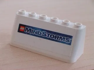 Windscreen 2 x 6 x 2 with LEGO Mindstorms Logo on Blue Background Pattern (Sticker) - Sets 3409