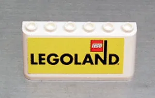 Windscreen 2 x 6 x 2 with Black LEGOLAND Logo on Yellow Background Pattern (Sticker) - Sets 3409-1 / 3420-1 / 3420-2 / 3420-4 / 3421 / 3425-1