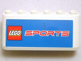 Windscreen 2 x 6 x 2 with LEGO Sports Logo on Blue Background Pattern (Sticker) - Set 3420-4
