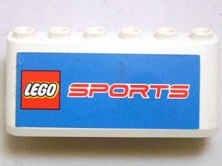 Windscreen 2 x 6 x 2 with LEGO Sports Logo on Blue Background Pattern (Sticker) - Set 3420-4