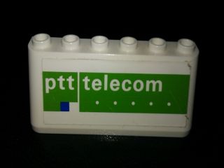 Windscreen 2 x 6 x 2 with 'ptt telecom' on White and Green Background Pattern (Sticker) - Set 880002-2 (in Combination with Sets 3308 / 3309)