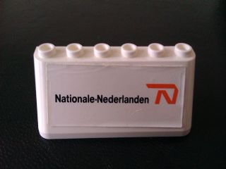 Windscreen 2 x 6 x 2 with 'Nationale Nederlanden' on White Background Pattern (Sticker) - Set 880002-2 (in Combination with Sets 3308 / 3309)