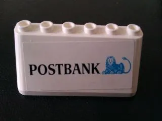 Windscreen 2 x 6 x 2 with 'POSTBANK' on White Background Pattern (Sticker) - Set 880002-2 (in Combination with Sets 3308 / 3309)