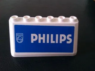 Windscreen 2 x 6 x 2 with 'PHILIPS' on Blue Background Pattern (Sticker) - Set 880002-2 (in Combination with Sets 3308 / 3309)