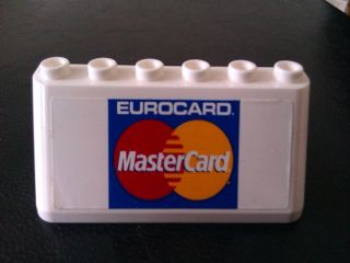 Windscreen 2 x 6 x 2 with 'EUROCARD MasterCard' on White and Blue Background Pattern (Sticker) - Set 880002-2 (in Combination with Sets 3308 / 3309)