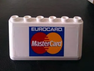 Windscreen 2 x 6 x 2 with 'EUROCARD MasterCard' on White and Blue Background Pattern (Sticker) - Set 880002-2 (in Combination with Sets 3308 / 3309)