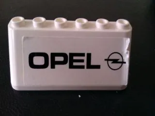Windscreen 2 x 6 x 2 with 'OPEL' on White Background Pattern (Sticker) - Set 880002-2 (in Combination with Sets 3308 / 3309)