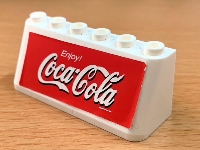 Windscreen 2 x 6 x 2 with White 'Enjoy!' and Coca-Cola Logo on Red Background Pattern (Sticker) - Sets 4466 / 4468 / 4469