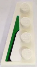 Wedge, Plate 4 x 2 Left with Black and Green Pattern (Sticker) - Set 8898