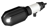 Minifigure, Utensil Cylinder with Trans-Light Blue Water Extension and Black Handle with Black Rubber Squeezable Bladder (41815c01 / 41818)