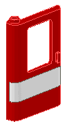 Door 1 x 4 x 5 Train Left, Thin Support at Bottom with White Stripe Pattern