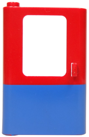 Door 1 x 4 x 5 Train Left, Thin Support at Bottom with Blue Bottom Half Pattern