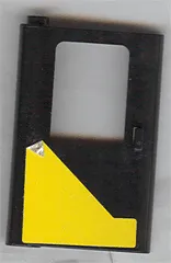 Door 1 x 4 x 5 Train Left, Thin Support at Bottom with Yellow Modified Triangle Pattern (Sticker) - Set 5542