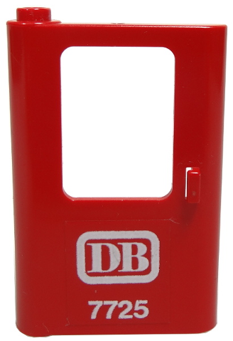 Door 1 x 4 x 5 Train Left, Thin Support at Bottom with White 'DB 7725' Pattern (Sticker) - Set 7725