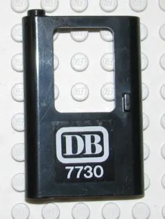 Door 1 x 4 x 5 Train Left, Thin Support at Bottom with White 'DB 7730' Pattern (Sticker) - Set 7730
