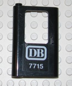 Door 1 x 4 x 5 Train Left, Thin Support at Bottom with 'DB 7715' Pattern (Sticker) - Set 7715