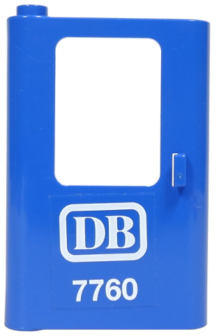 Door 1 x 4 x 5 Train Left, Thin Support at Bottom with White 'DB 7760' Pattern (Sticker) - Set 7760