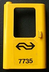 Door 1 x 4 x 5 Train Left, Thin Support at Bottom with Dutch NS '7735' Pattern (Sticker) - Set 7735