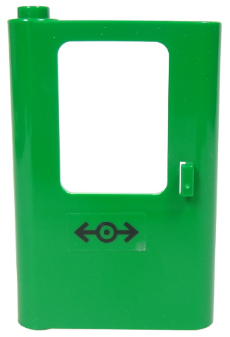 Door 1 x 4 x 5 Train Left, Thin Support at Bottom with Train Logo Black Pattern (Sticker) - Set 7898