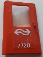 Door 1 x 4 x 5 Train Left, Thin Support at Bottom with Dutch NS '7720' Pattern (Sticker) - Set 7720