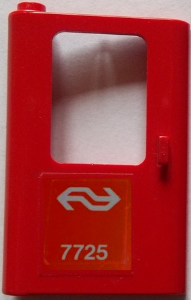 Door 1 x 4 x 5 Train Left, Thin Support at Bottom with Dutch NS '7725' Pattern (Sticker) - Set 7725