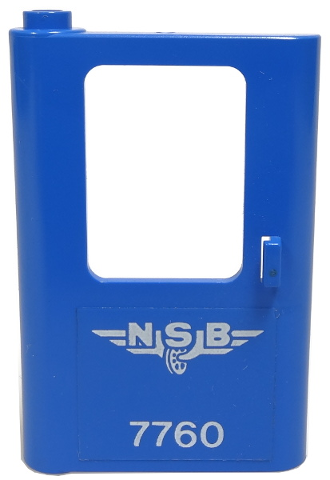 Door 1 x 4 x 5 Train Left, Thin Support at Bottom with Norwegian 'NSB 7760' Pattern (Sticker) - Set 7760