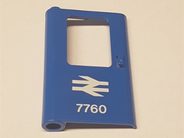 Door 1 x 4 x 5 Train Left, Thin Support at Bottom with British Railways Train Logo and '7760' Pattern (Sticker) - Set 7760