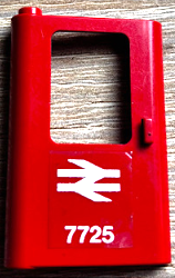 Door 1 x 4 x 5 Train Left, Thin Support at Bottom with British Railways '7725' Pattern (Sticker) - Set 7725