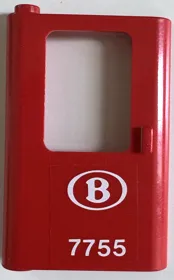 Door 1 x 4 x 5 Train Left, Thin Support at Bottom with White Belgian Train Logo and '7755' Pattern (Sticker) - Set 7755