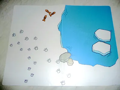 Plastic Playmat Duplo, with Water/Ice Pattern from Set 3621 Polar Animals (Explore)