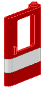 Door 1 x 4 x 5 Train Right, Thin Support at Bottom with White Stripe Pattern