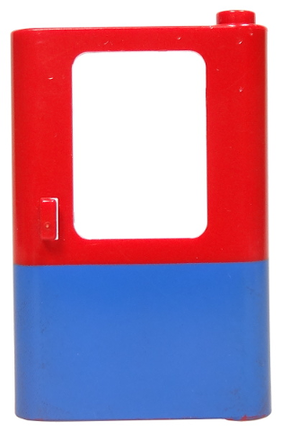 Door 1 x 4 x 5 Train Right, Thin Support at Bottom with Blue Bottom Half Pattern