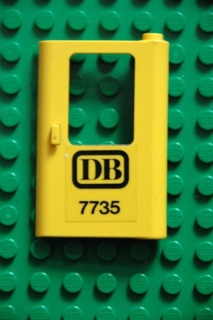 Door 1 x 4 x 5 Train Right, Thin Support at Bottom with Black 'DB 7735' Pattern (Sticker) - Set 7735