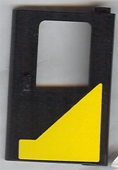 Door 1 x 4 x 5 Train Right, Thin Support at Bottom with Yellow Modified Triangle Pattern (Sticker) - Set 5542