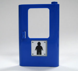 Door 1 x 4 x 5 Train Right, Thin Support at Bottom with Minifigure Silhouette Pattern (Sticker) - Set 7905
