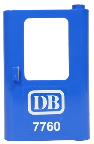 Door 1 x 4 x 5 Train Right, Thin Support at Bottom with White 'DB 7760' Pattern (Sticker) - Set 7760