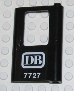 Door 1 x 4 x 5 Train Right, Thin Support at Bottom with 'DB 7727' Pattern (Sticker) - Set 7727