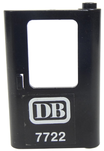 Door 1 x 4 x 5 Train Right, Thin Support at Bottom with 'DB 7722' Pattern (Sticker) - Set 7722