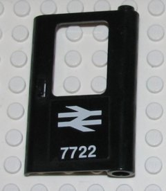 Door 1 x 4 x 5 Train Right, Thin Support at Bottom with British Railways '7722' Pattern (Sticker) - Set 7722