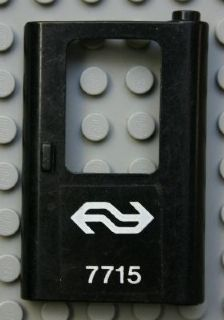 Door 1 x 4 x 5 Train Right, Thin Support at Bottom with Dutch NS '7715' Pattern (Sticker) - Set 7715