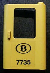 Door 1 x 4 x 5 Train Right, Thin Support at Bottom with 'B 7735' Pattern (Sticker) - Set 7735