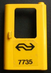 Door 1 x 4 x 5 Train Right, Thin Support at Bottom with Dutch NS '7735' Pattern (Sticker) - Set 7735