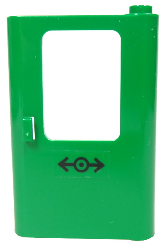 Door 1 x 4 x 5 Train Right, Thin Support at Bottom with Train Logo Black Pattern (Sticker) - Set 7898