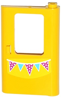 Door 1 x 4 x 5 Train Right, Thin Support at Bottom with Bunting Pattern (Sticker) - Set 41034